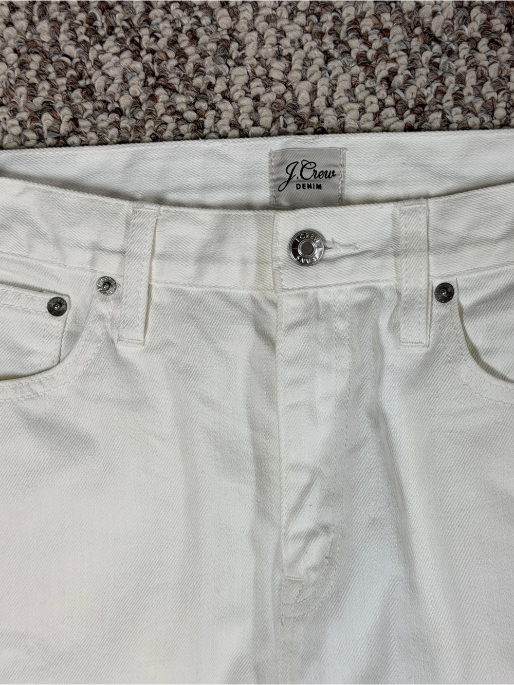 NWT J Crew White Eyelet Embroidered Denim Mini Skirt Sz 28 Medium - Picture 4 of 8
